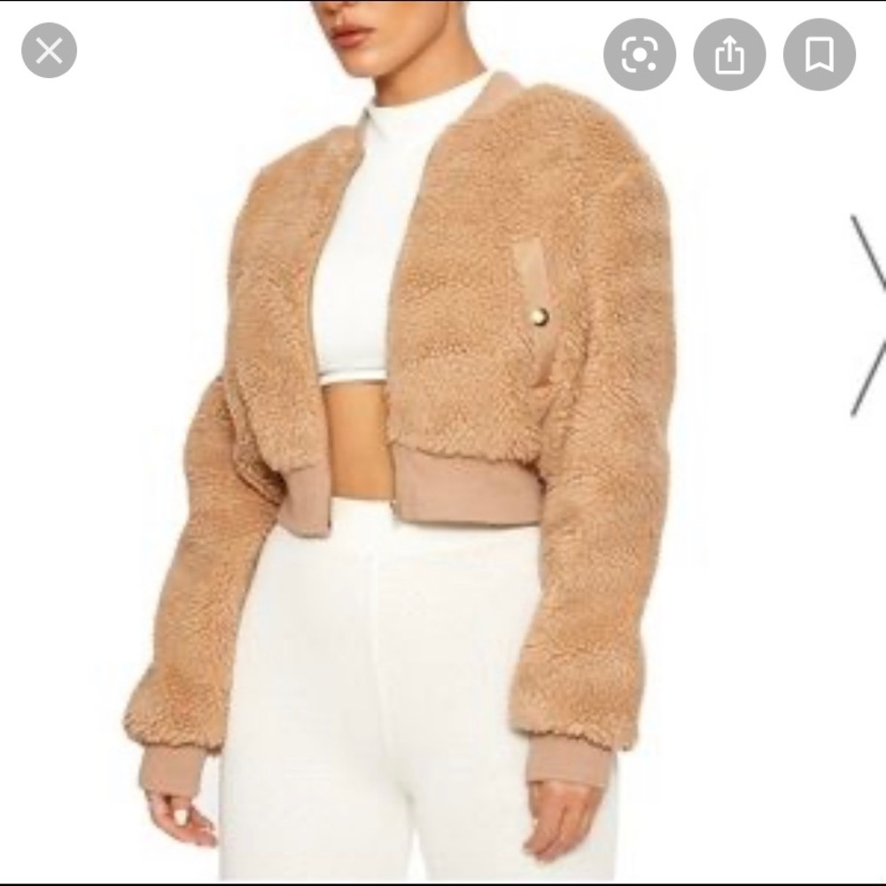 Naked Wardobe Got Me All Fuzzed Cropped Jacket